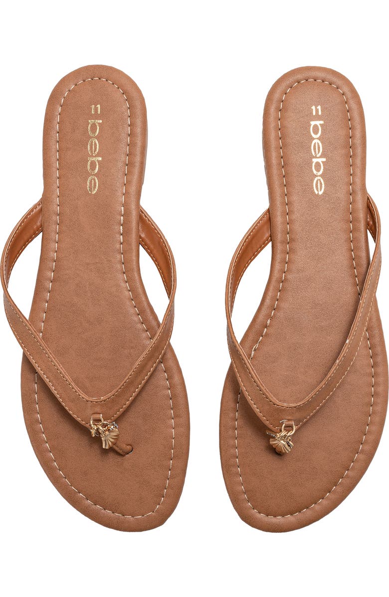 bebe Charm Thong Sandal, Alternate, color, Tan