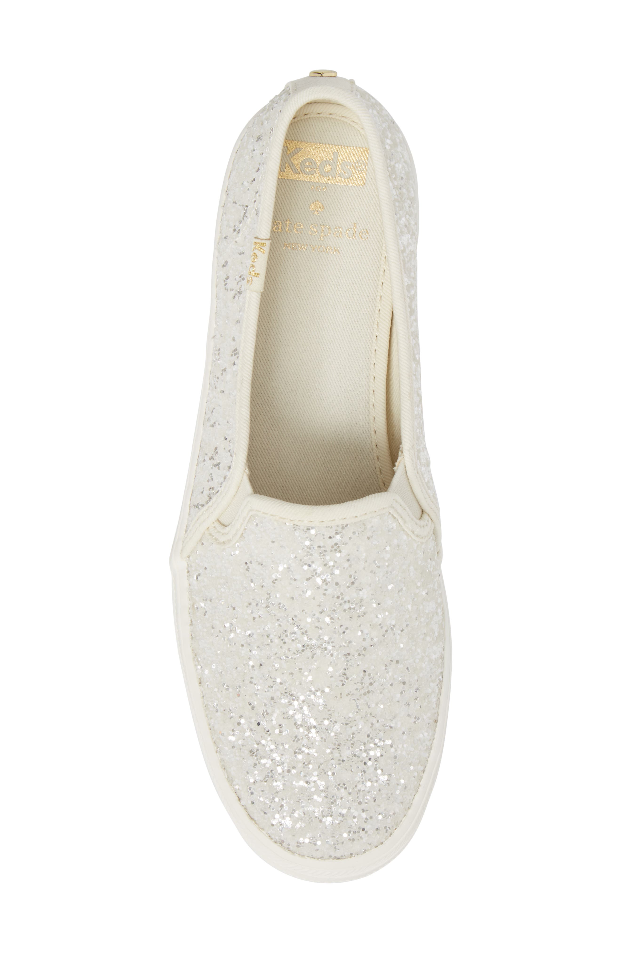 triple decker glitter slip-on sneaker, Alternate, color, CREAM