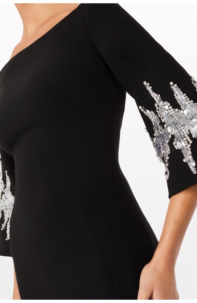 Jenny Packham Aster Sequin-Embellished Midi Dress, Alternate, color, Liquorice