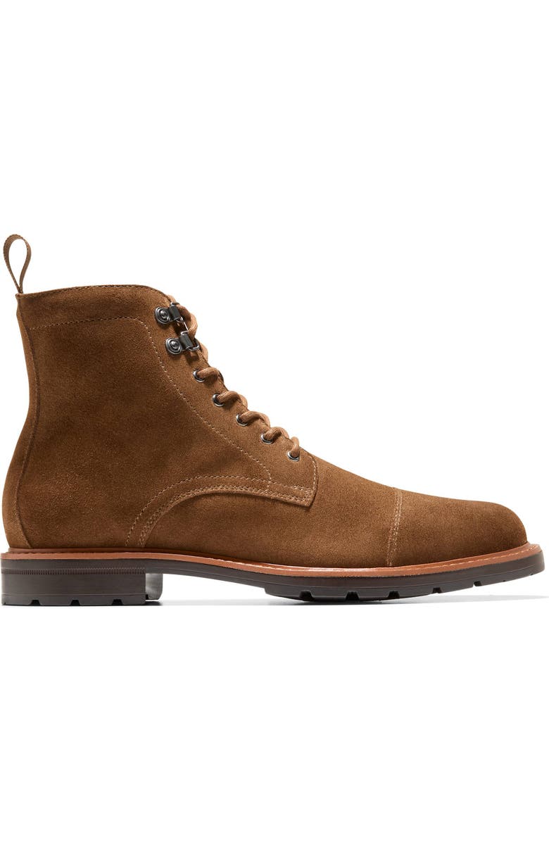 Cole Haan Chamberlain Cap Toe Boot, Alternate, color, Spiced Brown Suede /Dark Brown