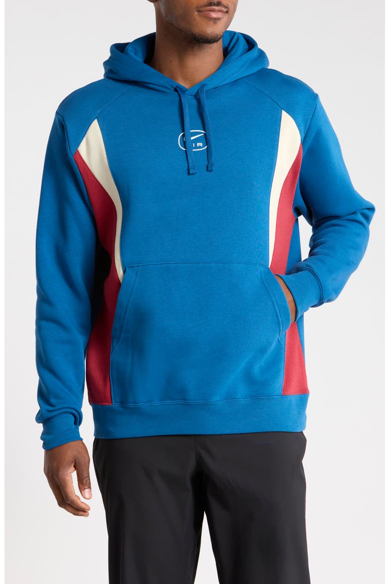 Air Graphic Fleece Hoodie, Main, color, COURT BLUE/ LIGHT KHAKI