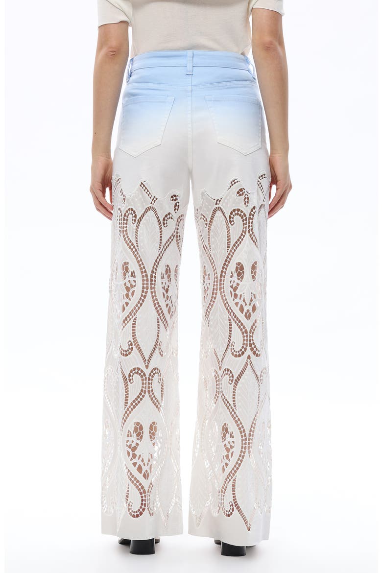 Eyelet High Waist Wide Leg Jeans, Alternate, color, SKY BLUE/WHITE