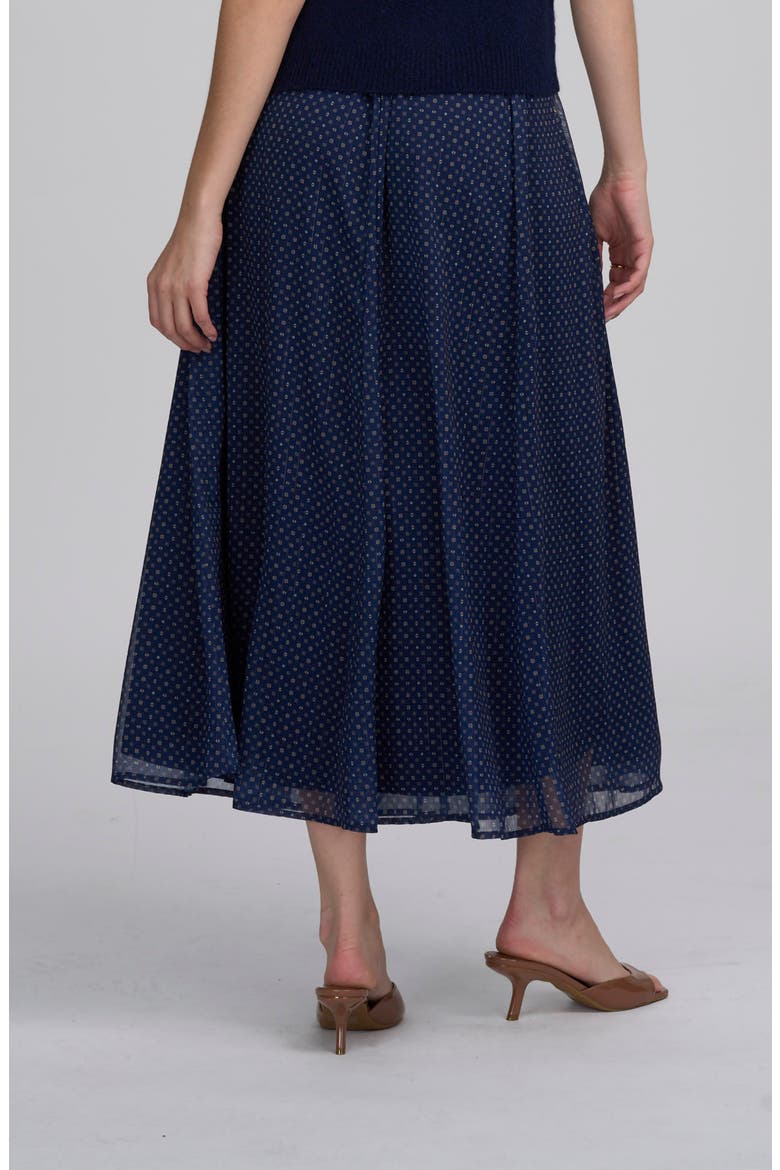 Printed Chiffon Skirt, Alternate, color, NAVY MULTI