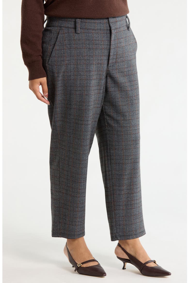 Skyrise Ankle Slim Straight Leg Pants, Alternate, color, CHARCOAL UMBER MULTI