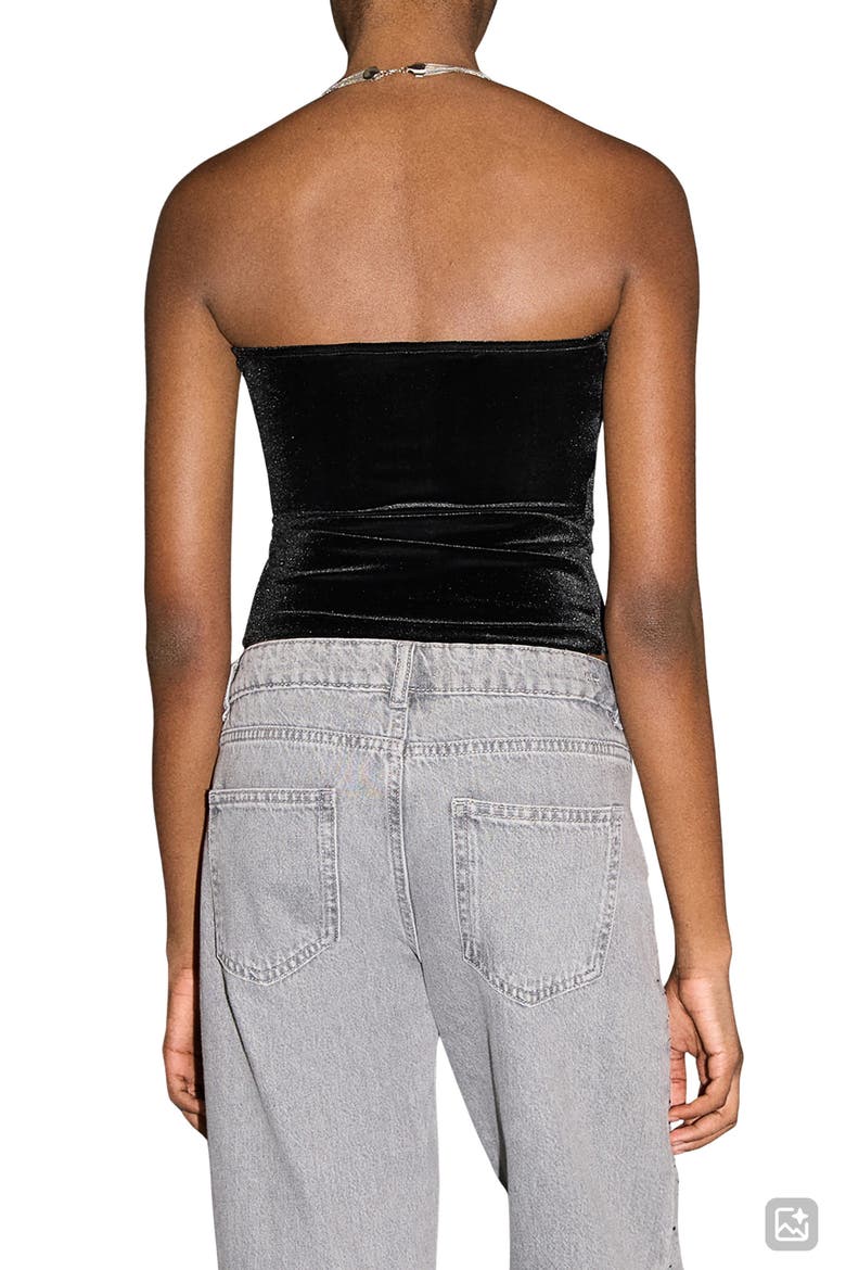 Velvet Tube Top, Alternate, color, BLACK