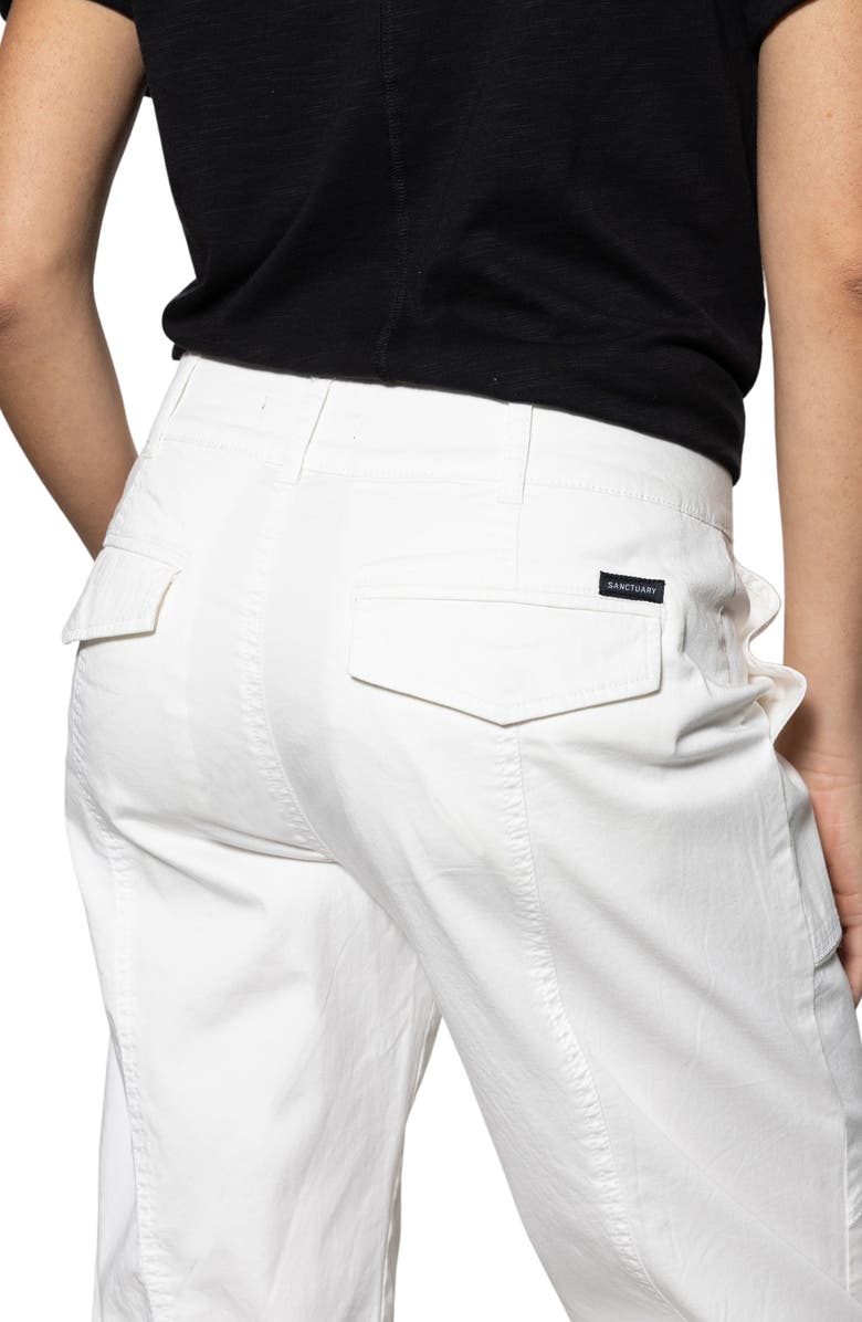 Sanctuary Sahara Tapered Stretch Cotton Utility Pants, Alternate, color, Chalk