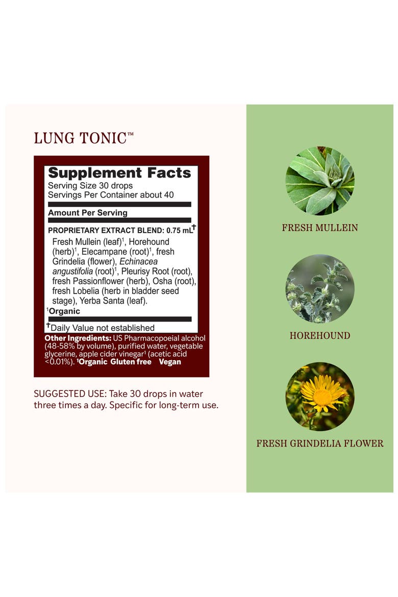 Lung Tonic - Promotes Healthy Lung Function - 1fl oz, Alternate, color, No Color