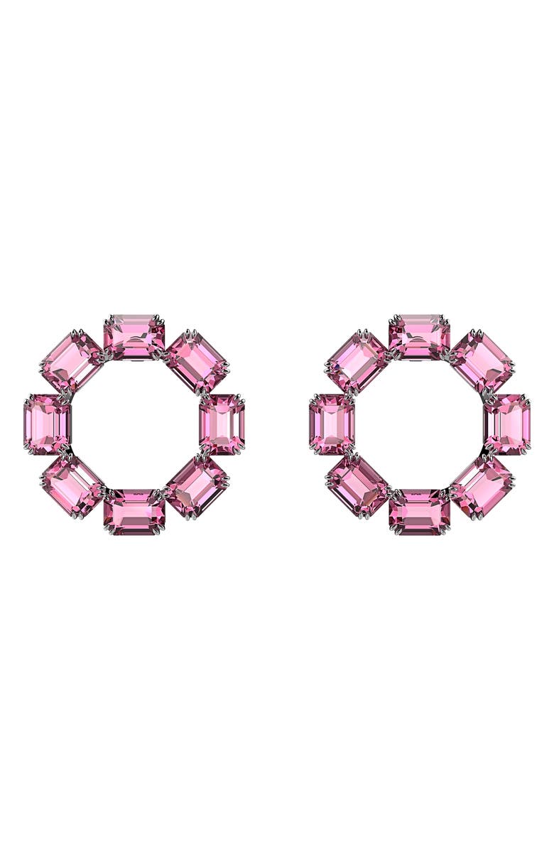 Swarovski Millenia Frontal Hoop Earrings, Main, color, 