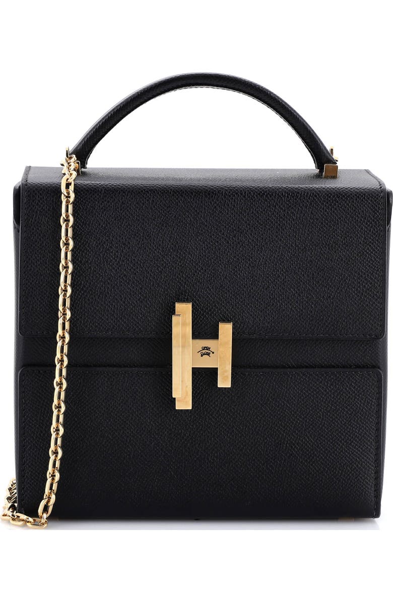 Pre-Owned Hermes Cinhetic Top Handle Bag Epsom, Main, color, Noir