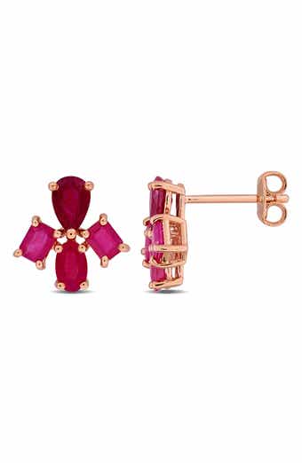 Ruby Floral Stud Earrings