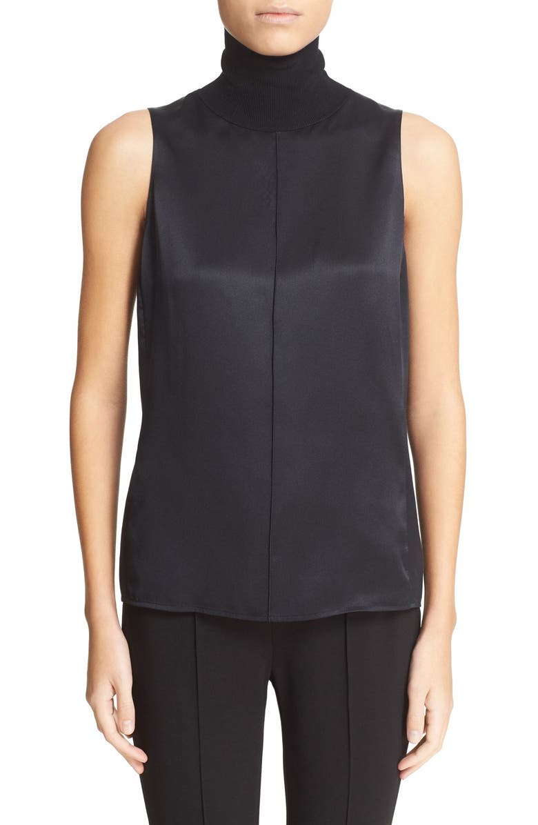 rag & bone 'Singer' Silk Sleeveless Turtleneck Top, Main, color,