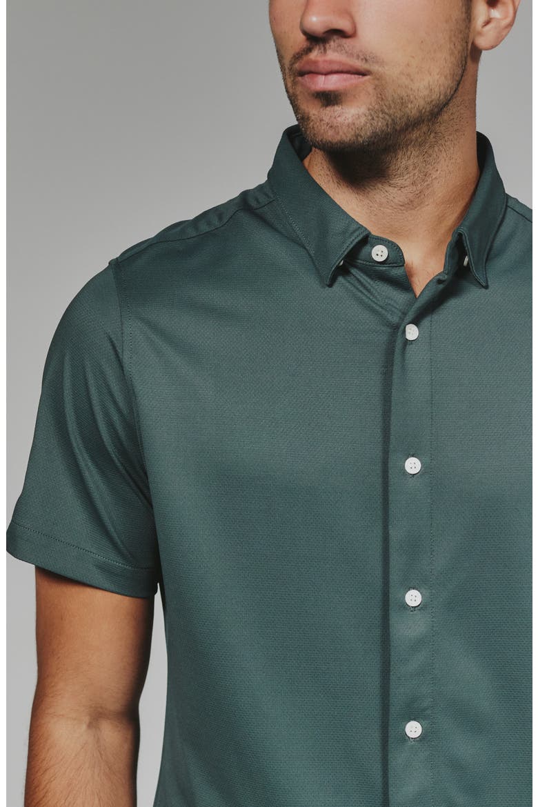 Owen Solid Short Sleeve Performance Button-Up Shirt, Alternate, color, BASIL