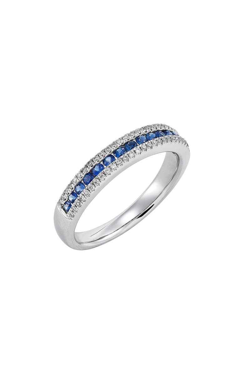 Frankie & Zoe 14K Gold Diamond and Sapphire Ring, Main, color, White Gold