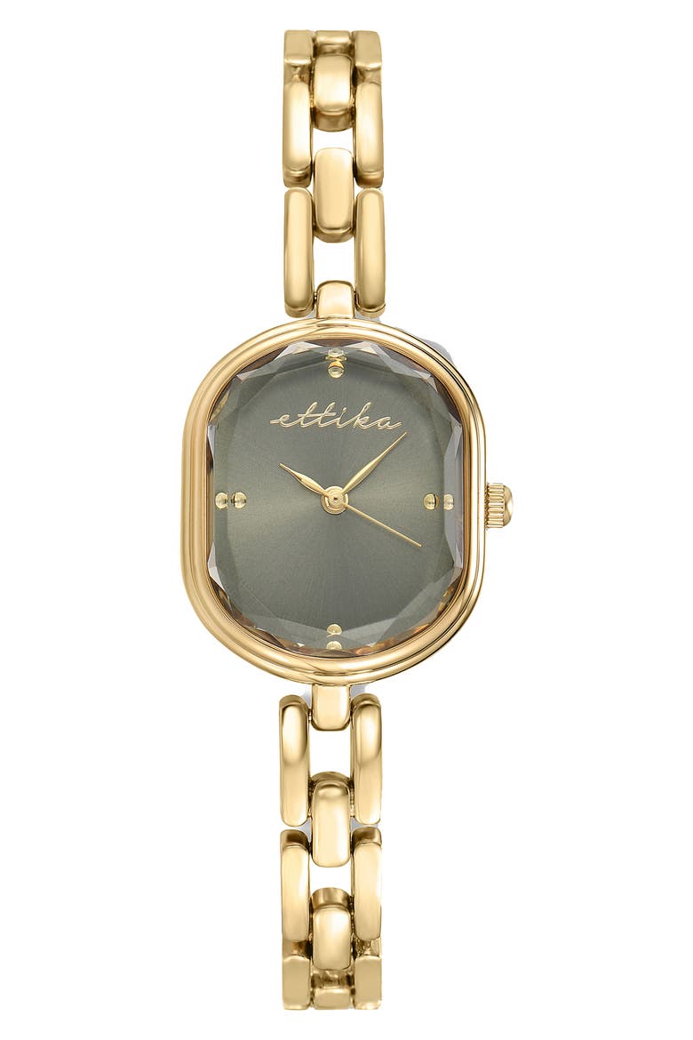Elegant Link Bracelet Watch, Main, color, OLIVE AND GOLD