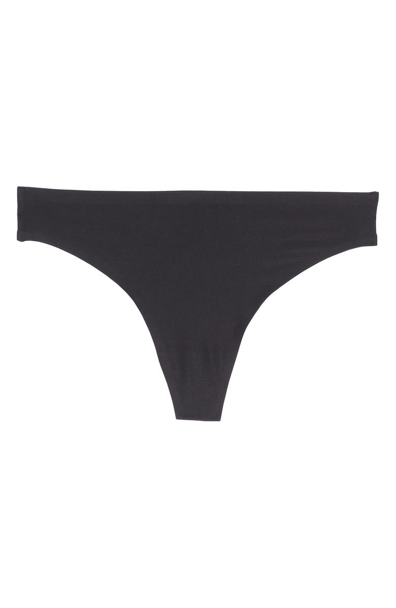 Chantelle Lingerie Soft Stretch Thong, Alternate, color, Black