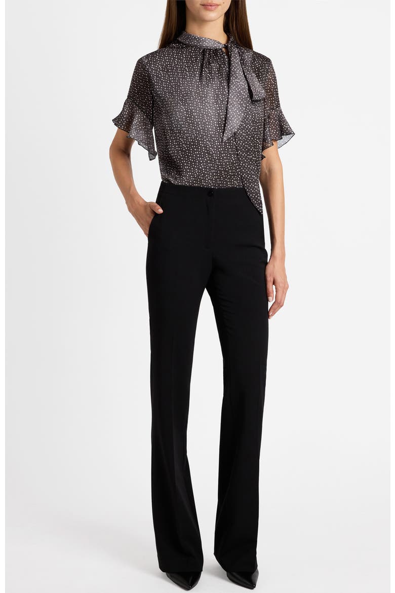 Athena Blouse with Short Flutter-Sleeves, Alternate, color, Onyx