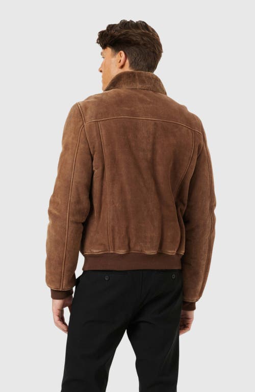 Gorski Merino Shearling Lamb Bomber Jacket In Burgundy