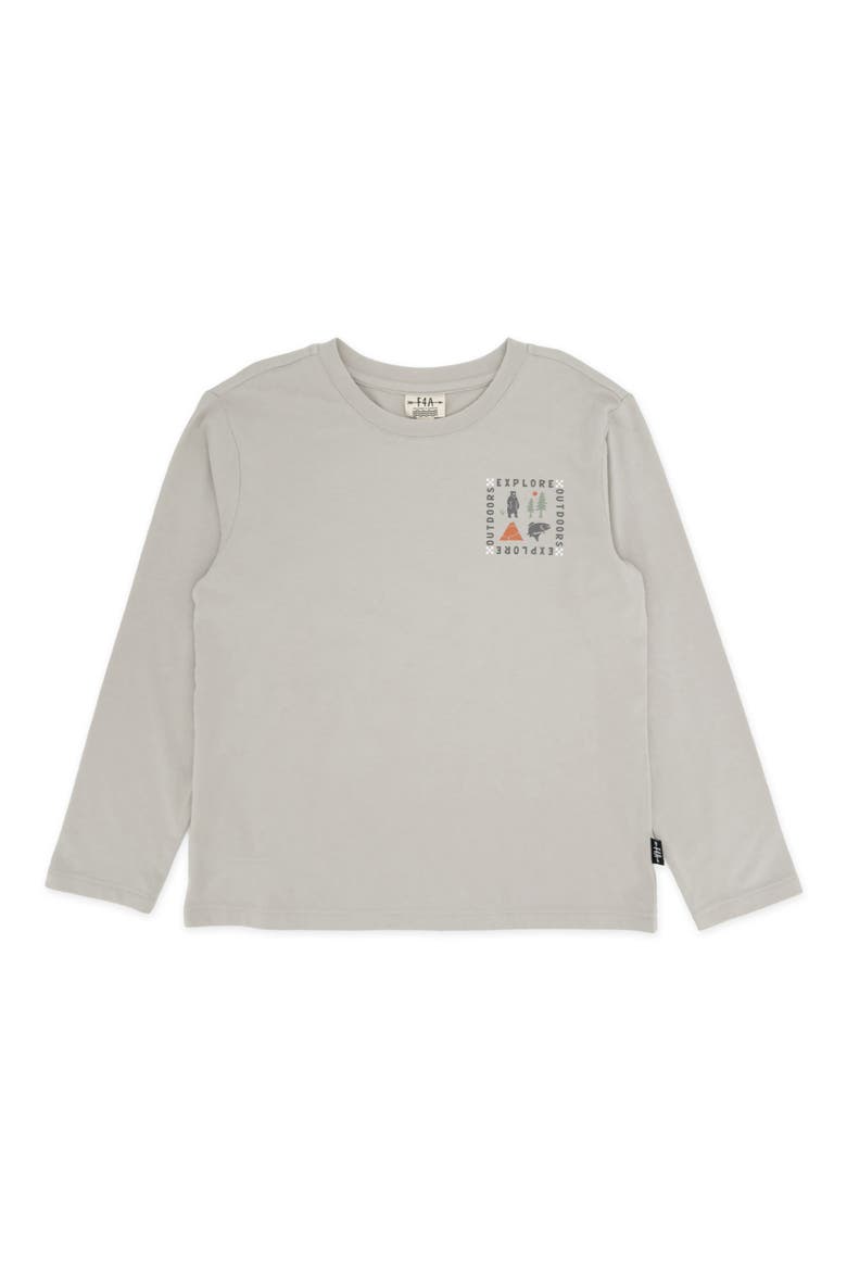 Explore Outdoors Long Sleeve Cotton Graphic T-Shirt, Main, color, SLATE GREY