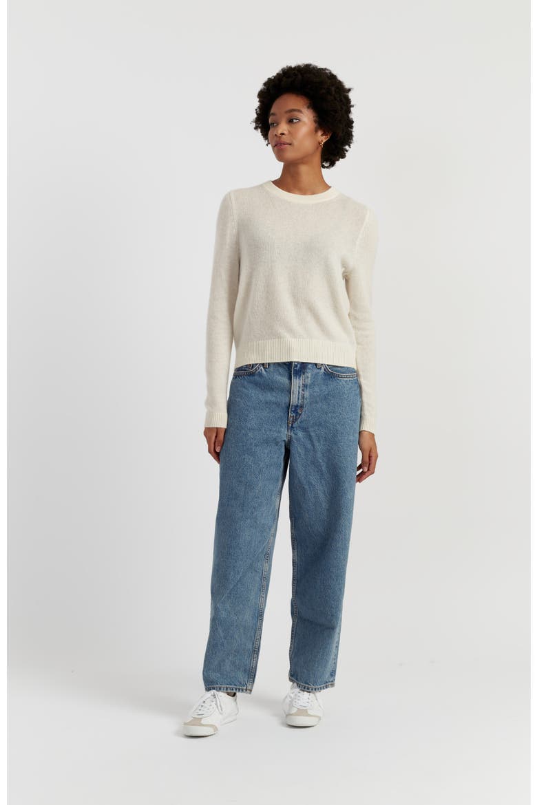 Cloud Cashmere Cropped Sweater, Alternate, color, Cream