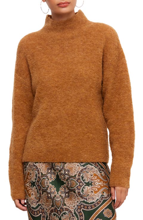 Mock Neck Boucle Sweater