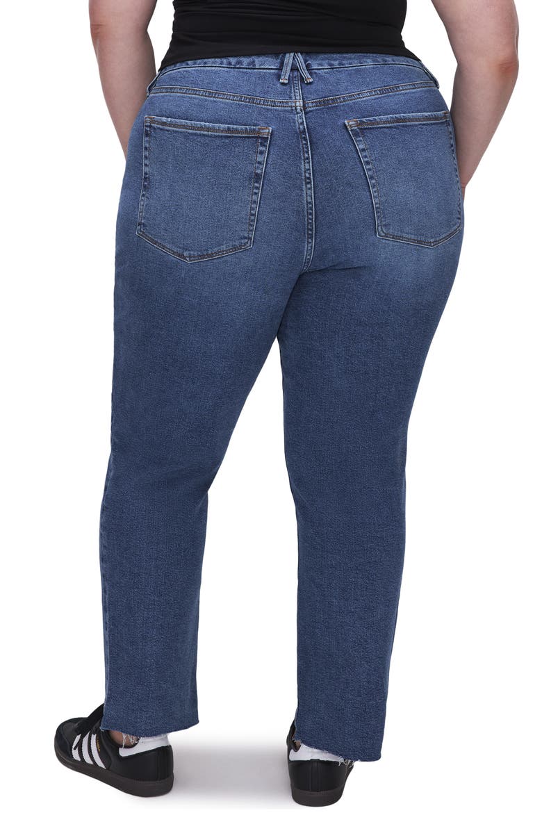 Good American Good Boy High Waist Crop Straight Leg Jeans, Alternate, color, 