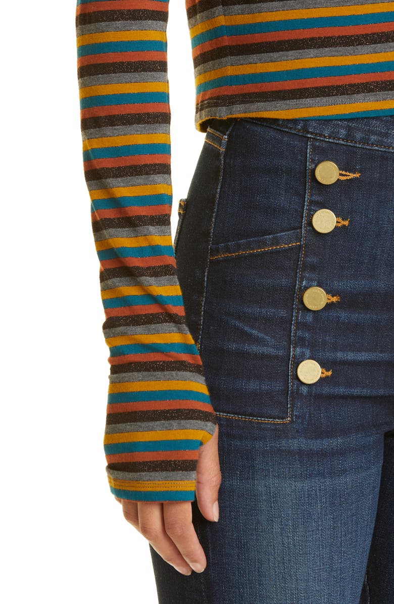 Ramy Brook Jordan Stripe V-Neck Cardigan, Alternate, color, 