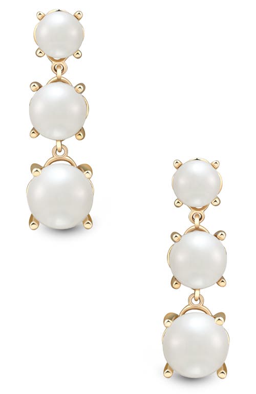 Frankie & Zoe Graduated Freshwater Pearl Drop Earrings In Yellow Gold/pearl