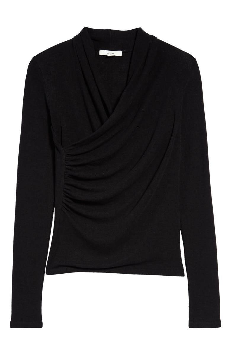 Vince Wrap Front Long Sleeve Knit Top, Alternate, color,