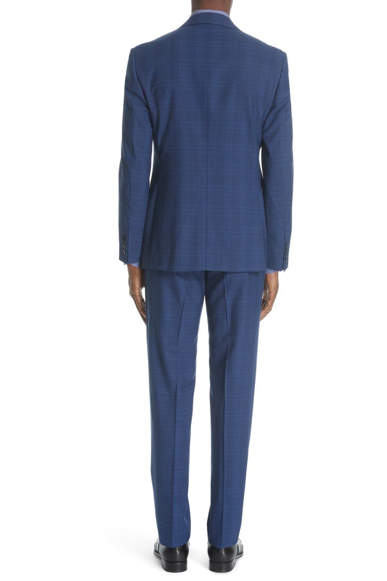 Siena Classic Fit Plaid Wool Suit, Alternate, color, BRIGHT BLUE