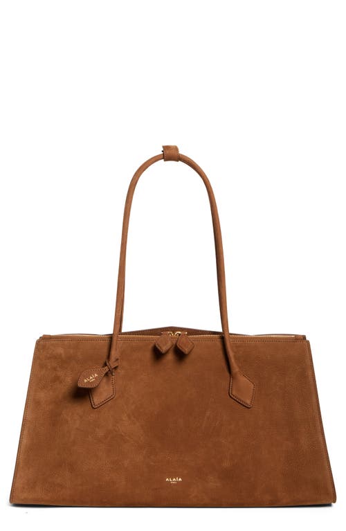 Alaïa Le Teckel Suede Tote In Terre D Ombre