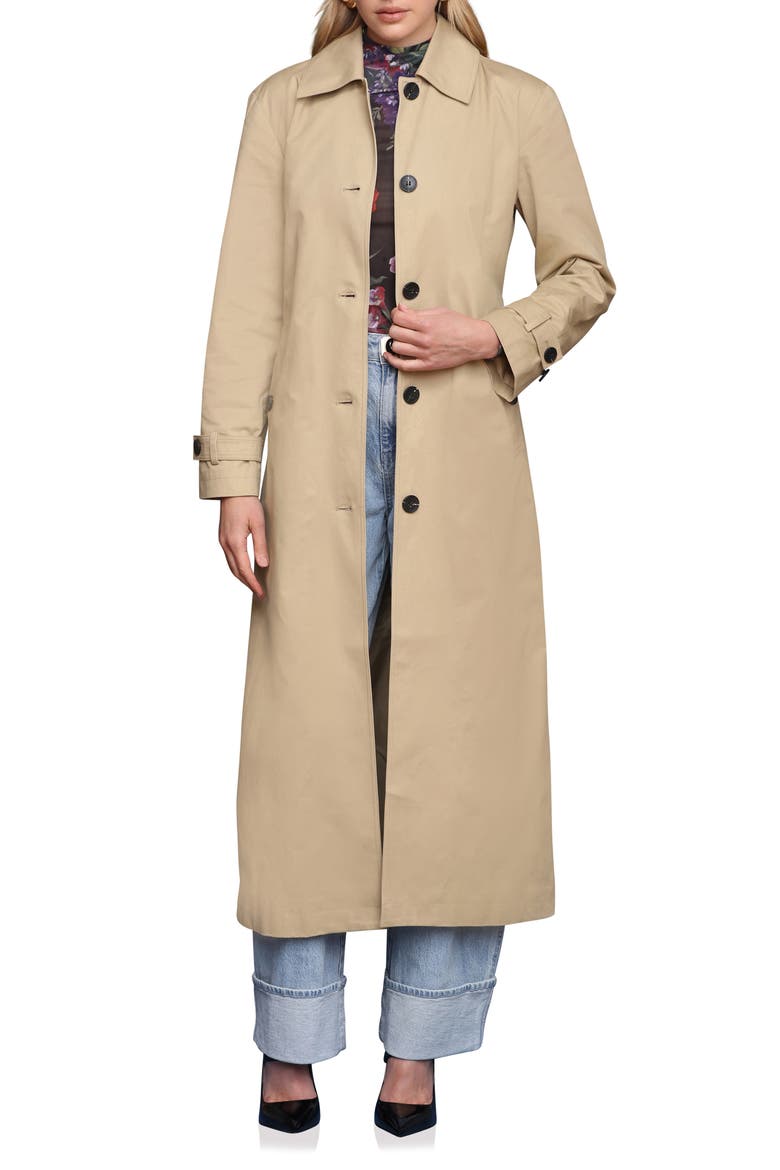 Belted Longline Trench Coat, Main, color, KHAKI
