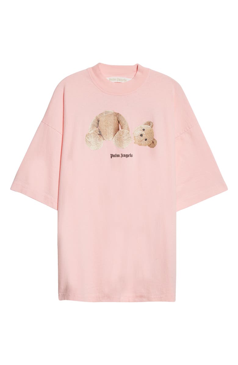 Palm Angels Women's Headless Bear Oversize Cotton Graphic Tee, Alternate, color, Almond Blossom Brown