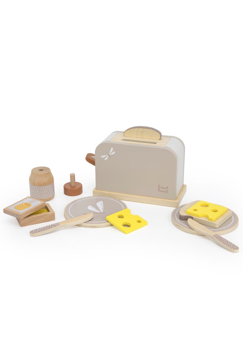 Wooden Toaster Play Set Tan, 10 Pieces, Alternate, color, Multicolored