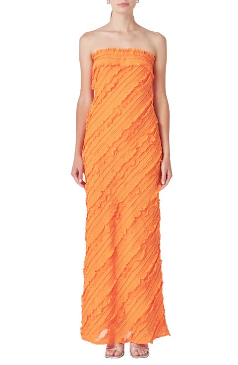 Ruffle Strapless Maxi Dress