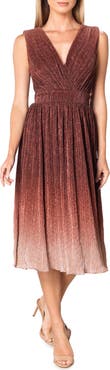 Dress the Population Ellery Shimmer Ombré Midi Cocktail Dress
