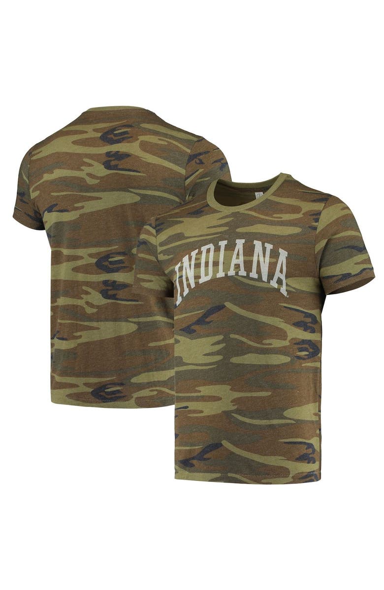 ALTERNATIVE APPAREL Men's Alternative Apparel Camo Indiana Hoosiers Arch Logo Tri-Blend T-Shirt, Main, color,