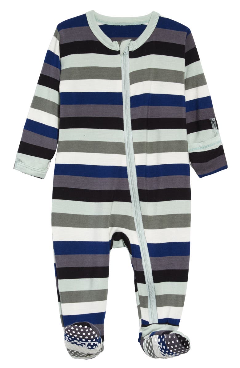 KicKee Pants Rugby Stripe Footie, Main, color, 
