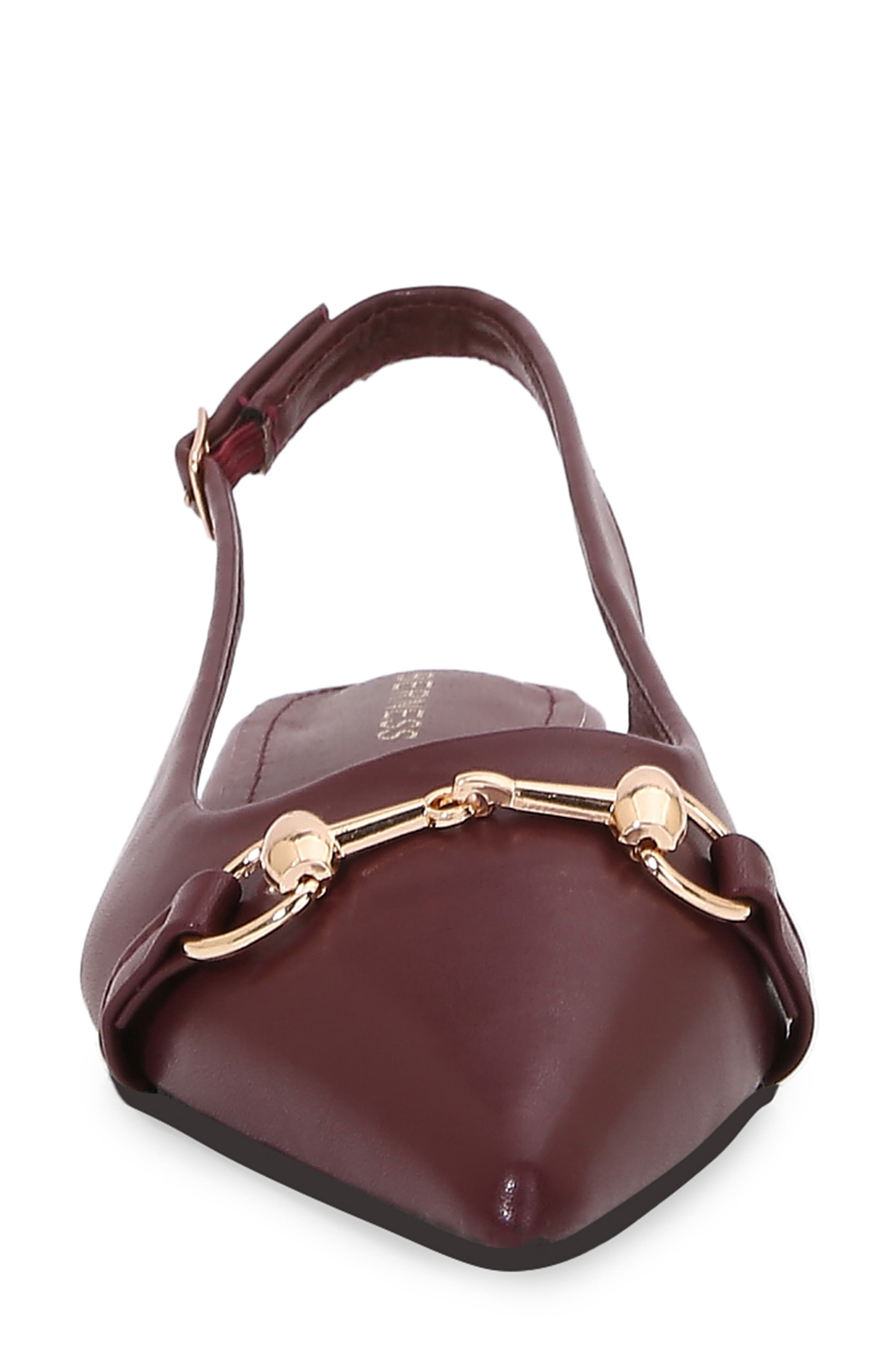 Bit Slingback Flat, Alternate, color, WINE