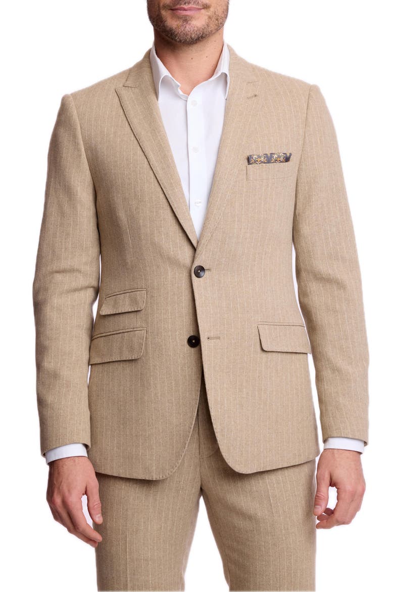 Ashton Slim Peak Suit Jacket, Main, color, HARVEST TAN PINSTRIPE
