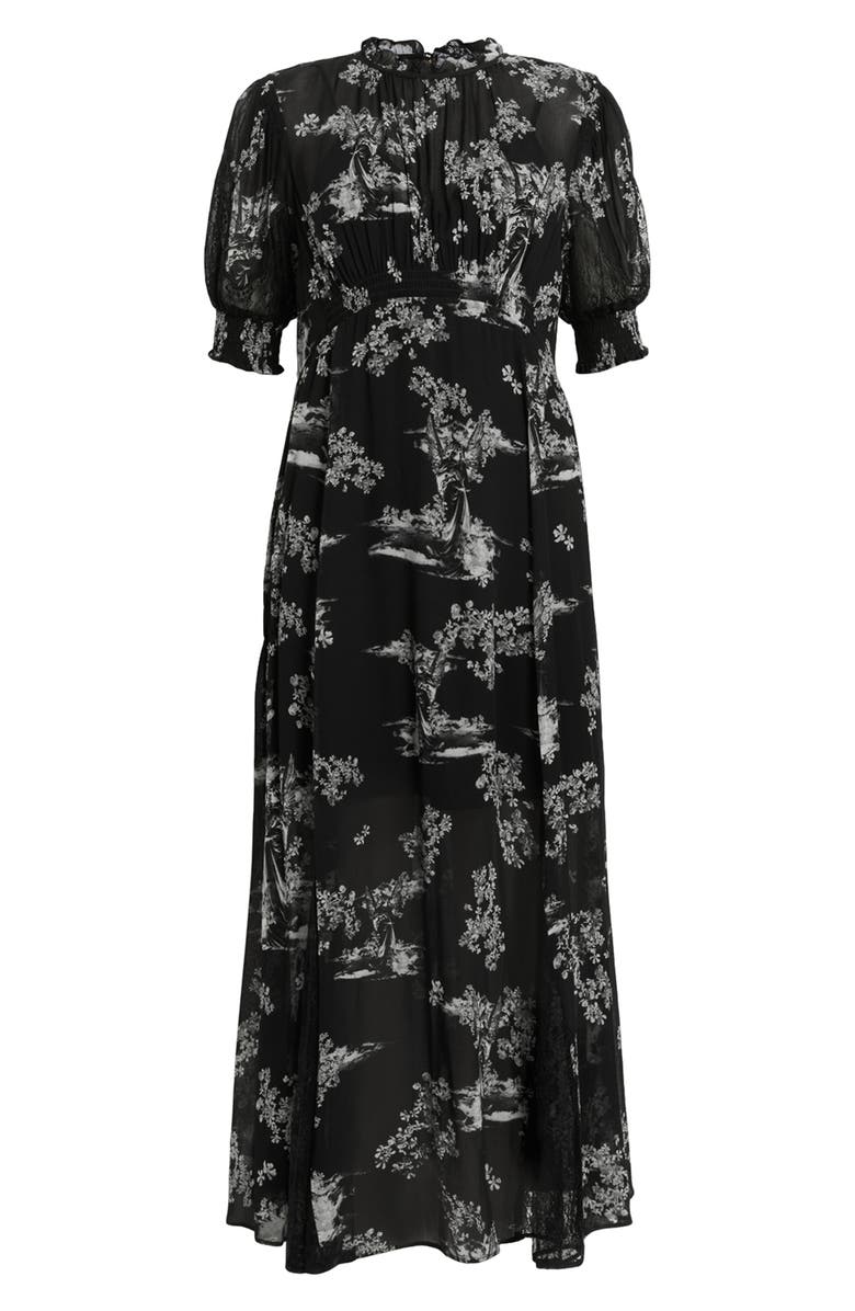 AllSaints Laverna Floral Print Midi Dress, Alternate, color, 