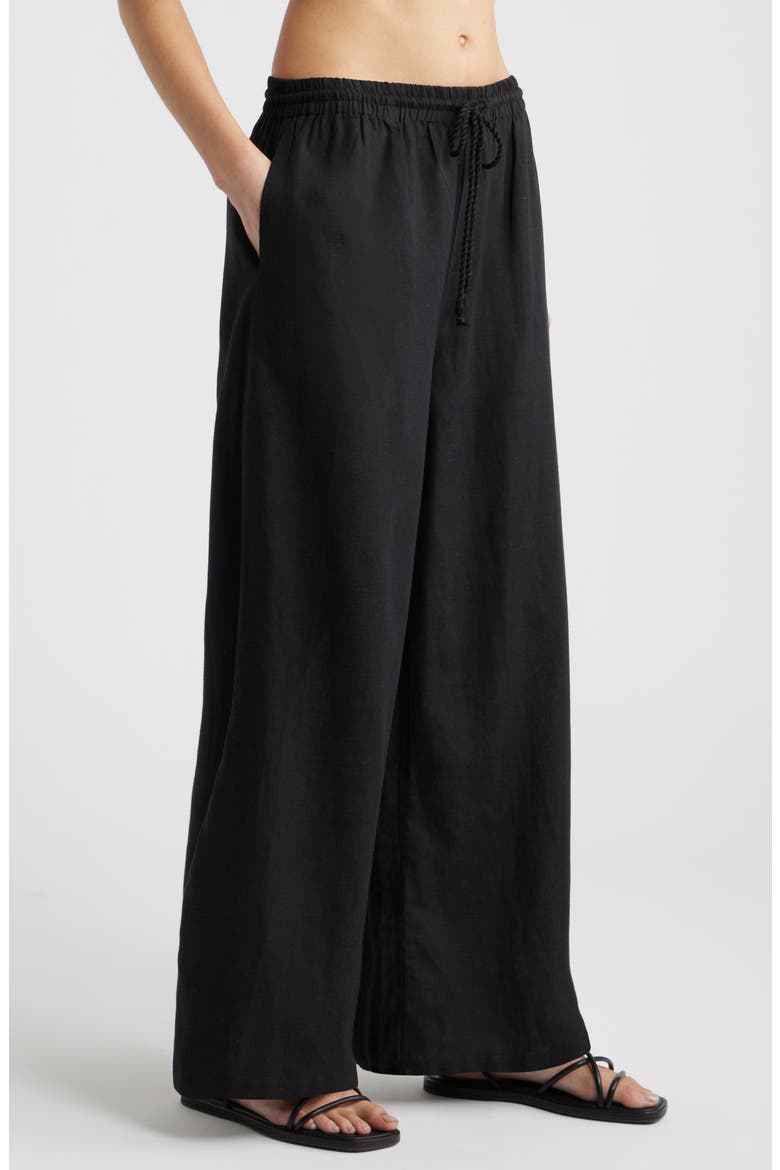 Flowy Cover-Up Pants, Alternate, color, BLACK