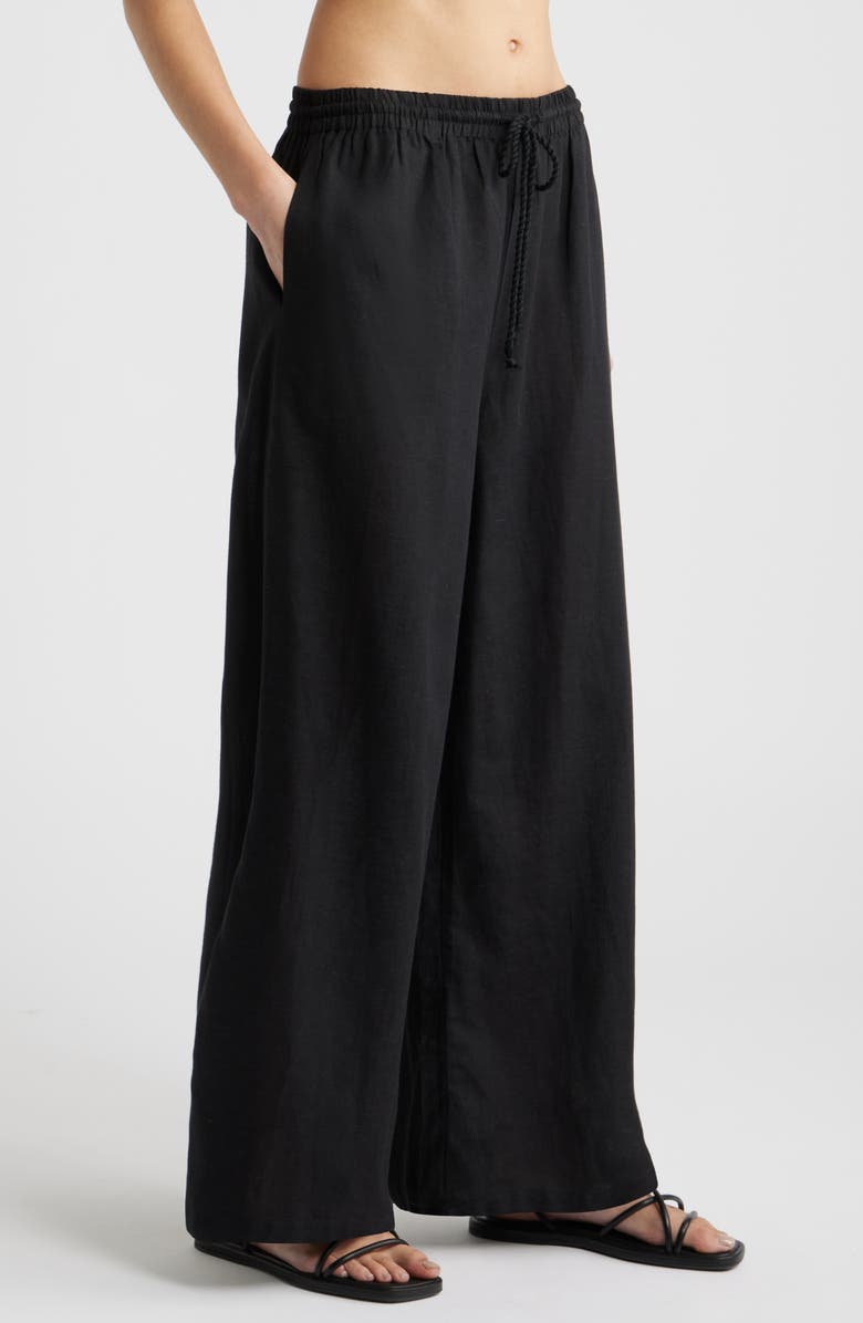 Nordstrom Flowy Cover-Up Pants, Alternate, color, Black