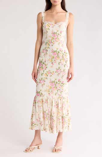 Reformation Irisa Floral Trumpet Dress