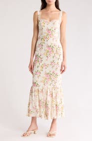 Reformation Irisa Floral Trumpet Dress
