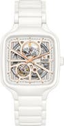 RADO True Square Automatic Open Heart Ceramic Bracelet Watch, 38mm
