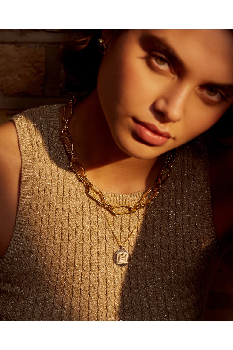 Etta Chain Necklace, Alternate, color, Brass