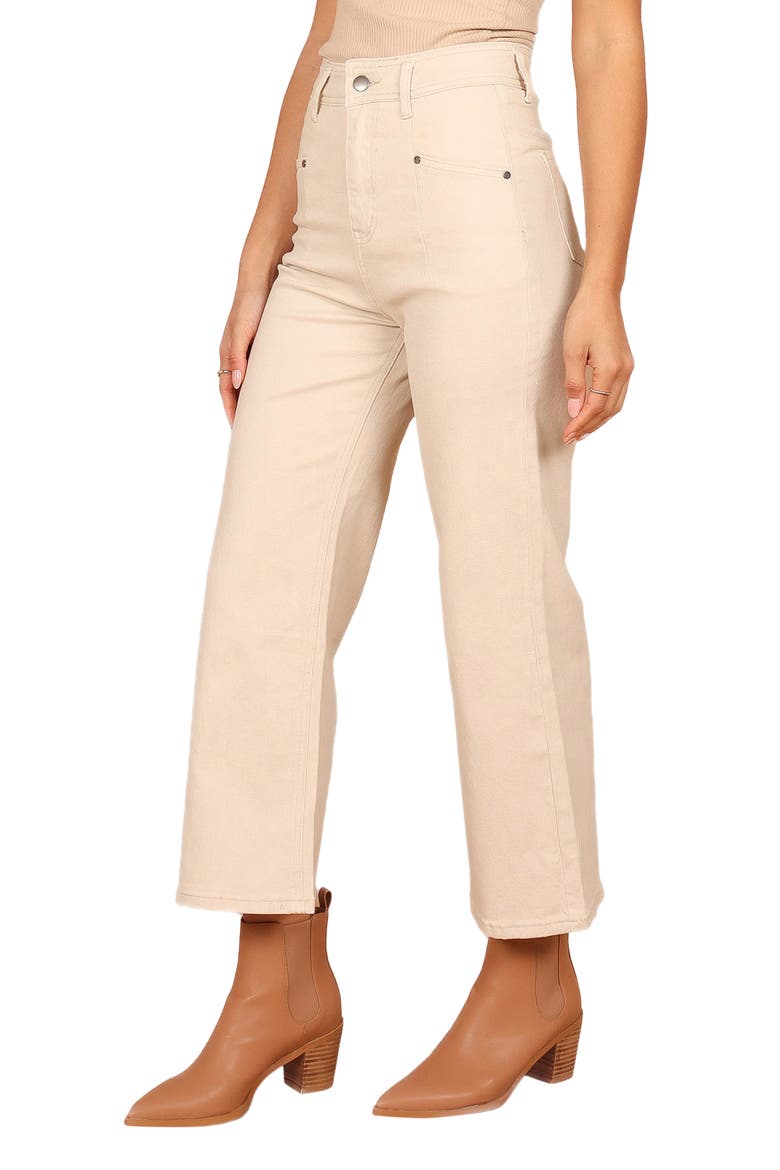 Georgette High Waist Bootcut Pants, Alternate, color, BEIGE