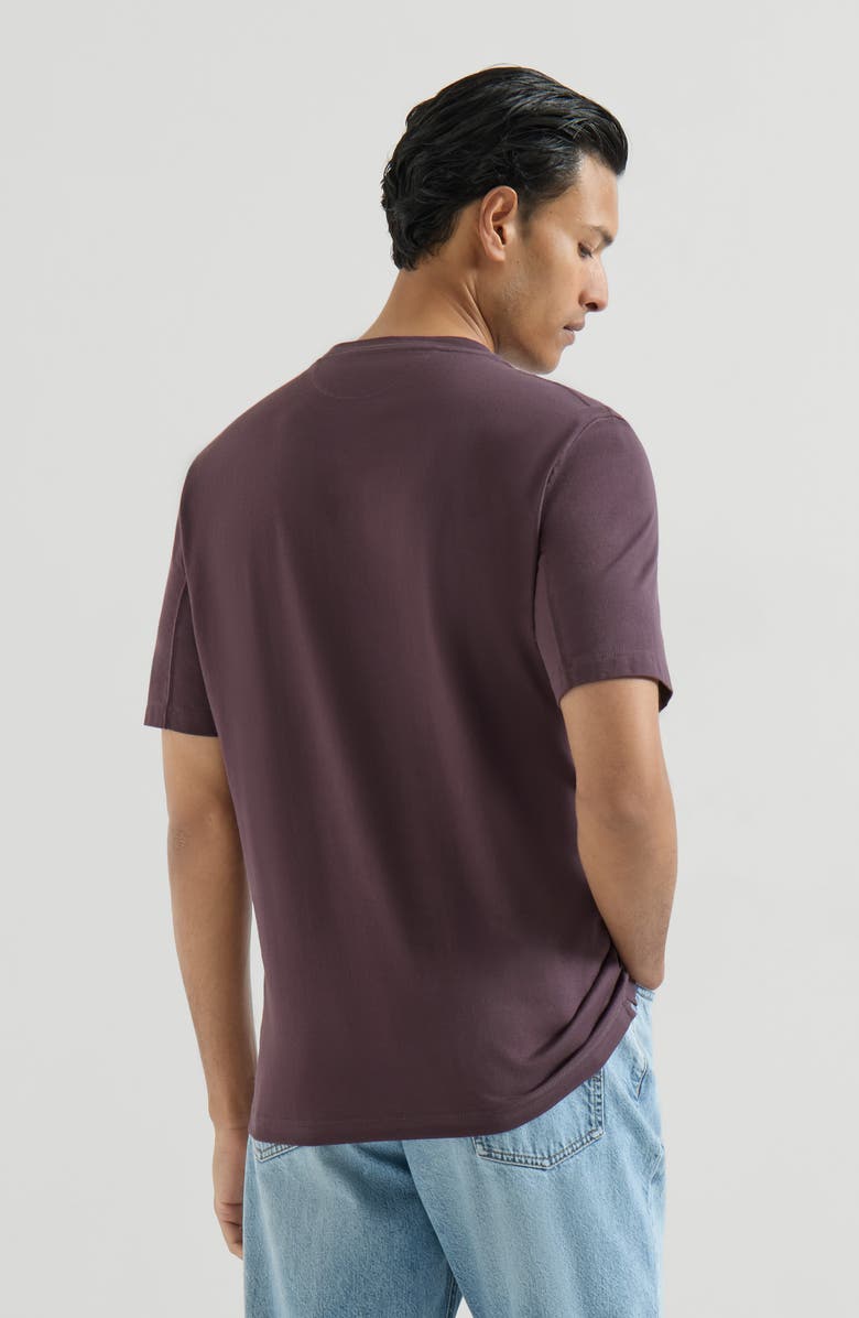 Brunello Cucinelli Cotton jersey crew neck T-shirt with logo, Alternate, color, Light Grey