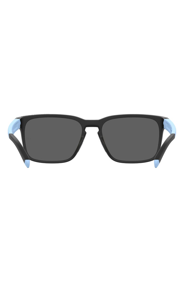 Under Armour 57mm Rectangular Sunglasses, Alternate, color, Matte Black Blue/ Multilayer