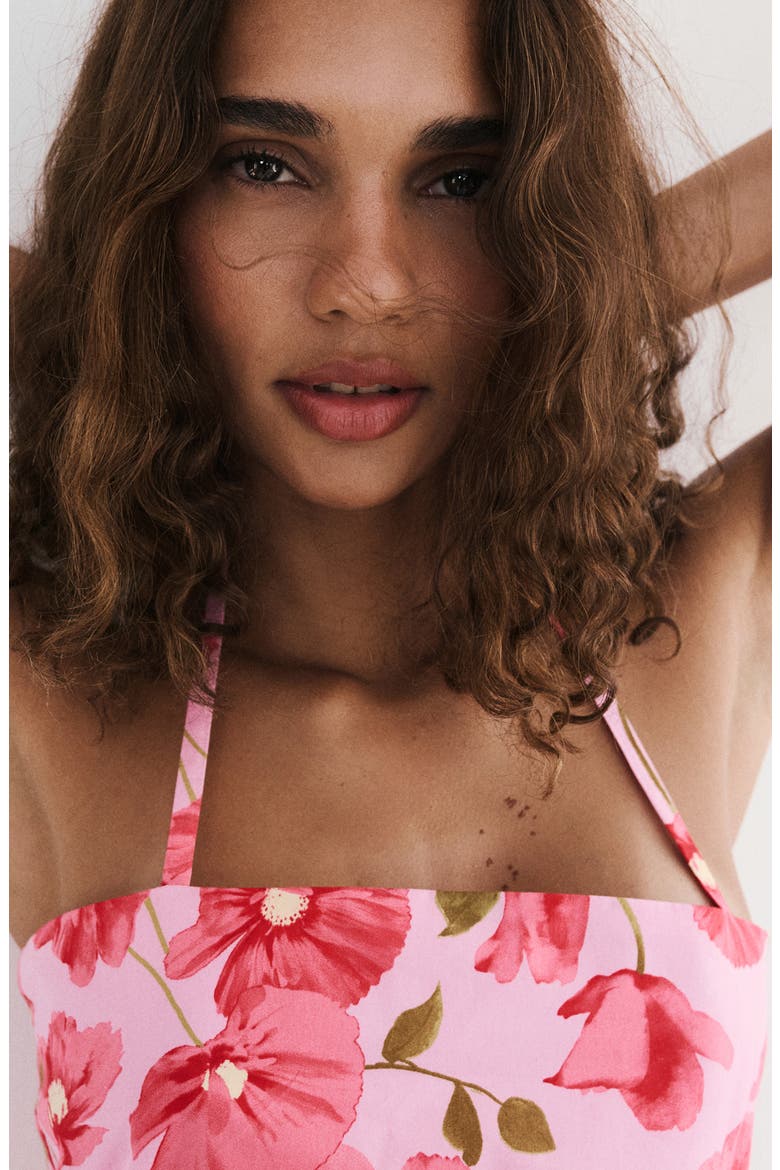 Floral Halter Neck Top, Alternate, color, PINK
